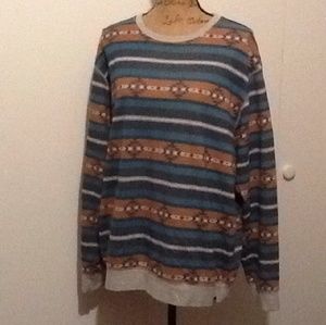 Ocean current tribal print long sleeve shirt